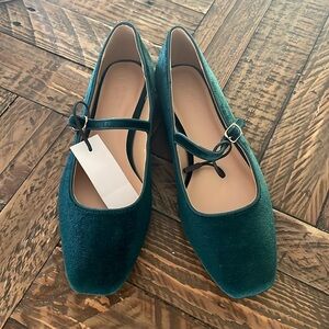 Green velvet loft flats